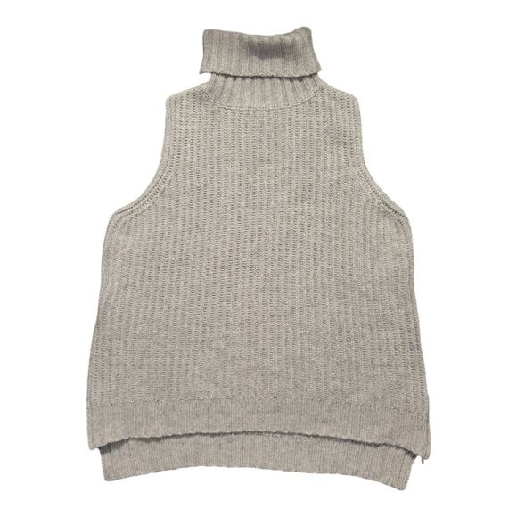 J.O.A. Sleeveless Turtleneck with Side Slit Size Medium Gray - Picture 1 of 7